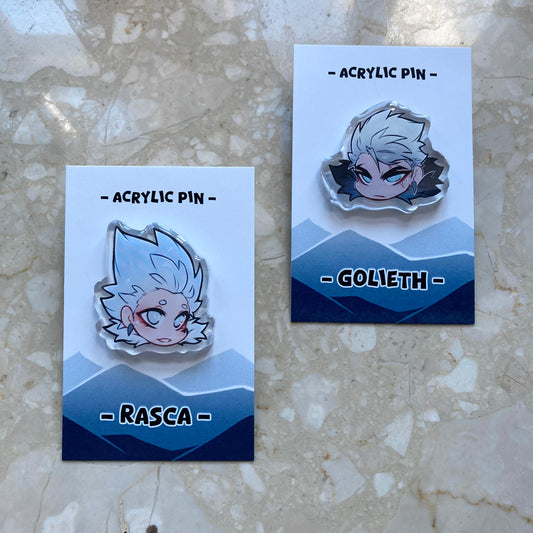 Rasca & Golieth Acrilyc Pins in